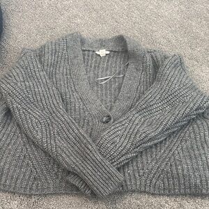 Anna Charcoal Ribbed Women's Cardigan